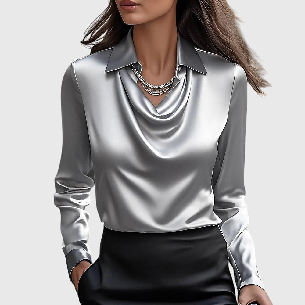 Elze | Elegant blus i glänsande satin