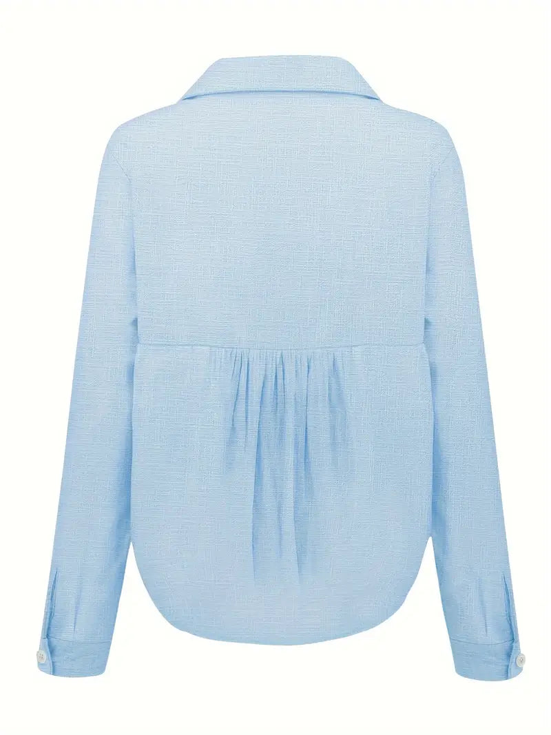 Tatiana | Tidlös Linneblus med Knappar för Vår & Sommar