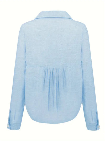 Tatiana | Tidlös Linneblus med Knappar för Vår & Sommar