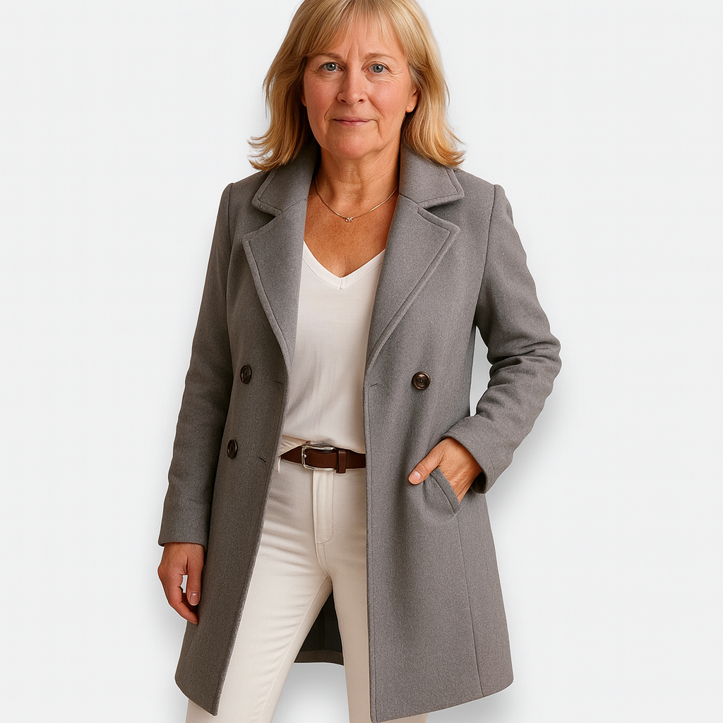 Milena | Klassisk dubbelknäppt ullkappa