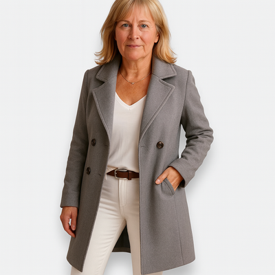 Milena | Klassisk dubbelknäppt ullkappa