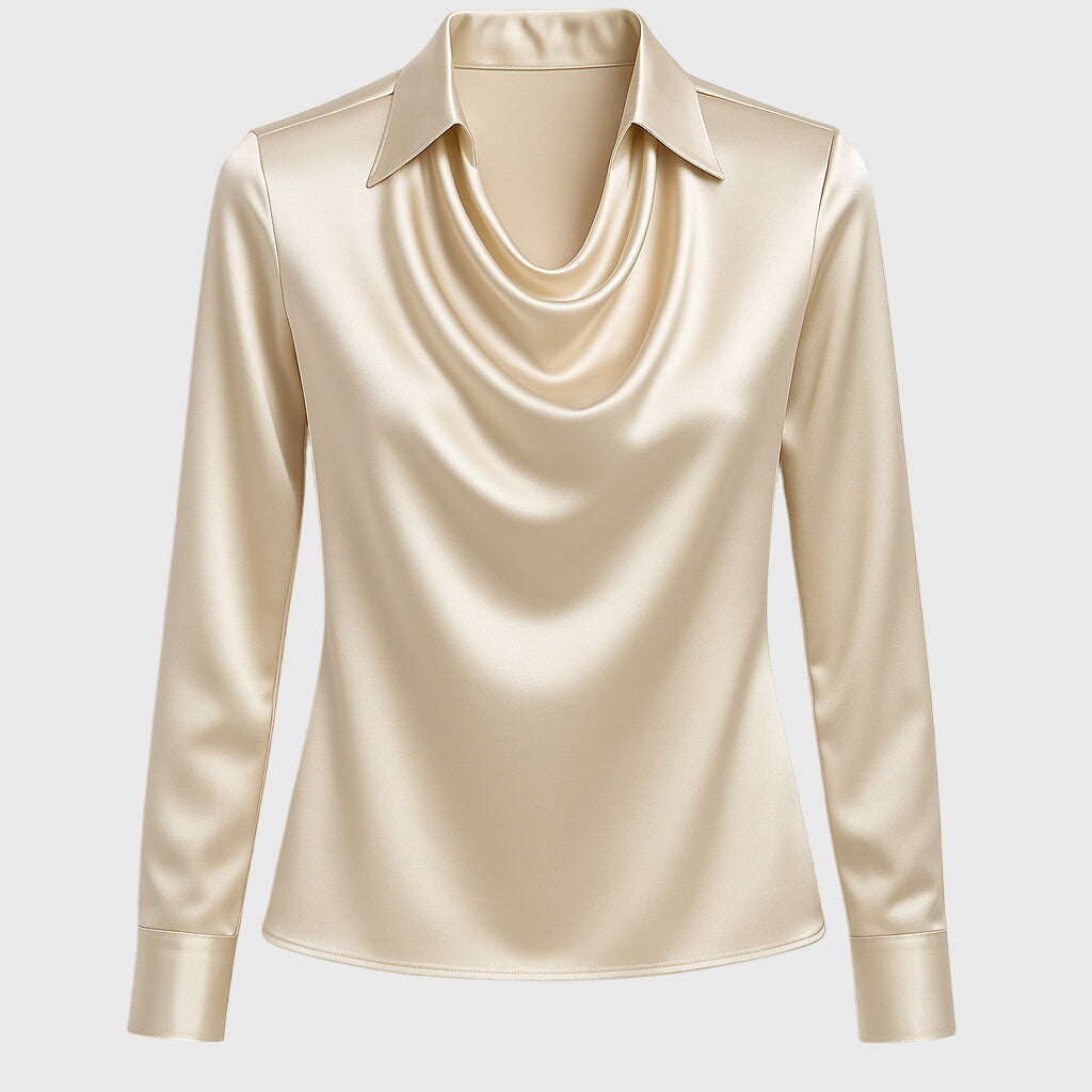 Elze | Elegant blus i glänsande satin